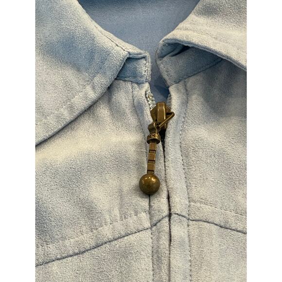 Fiorlini International Blue sueded zip Western shirt jacket Med. - Picture 4 of 11